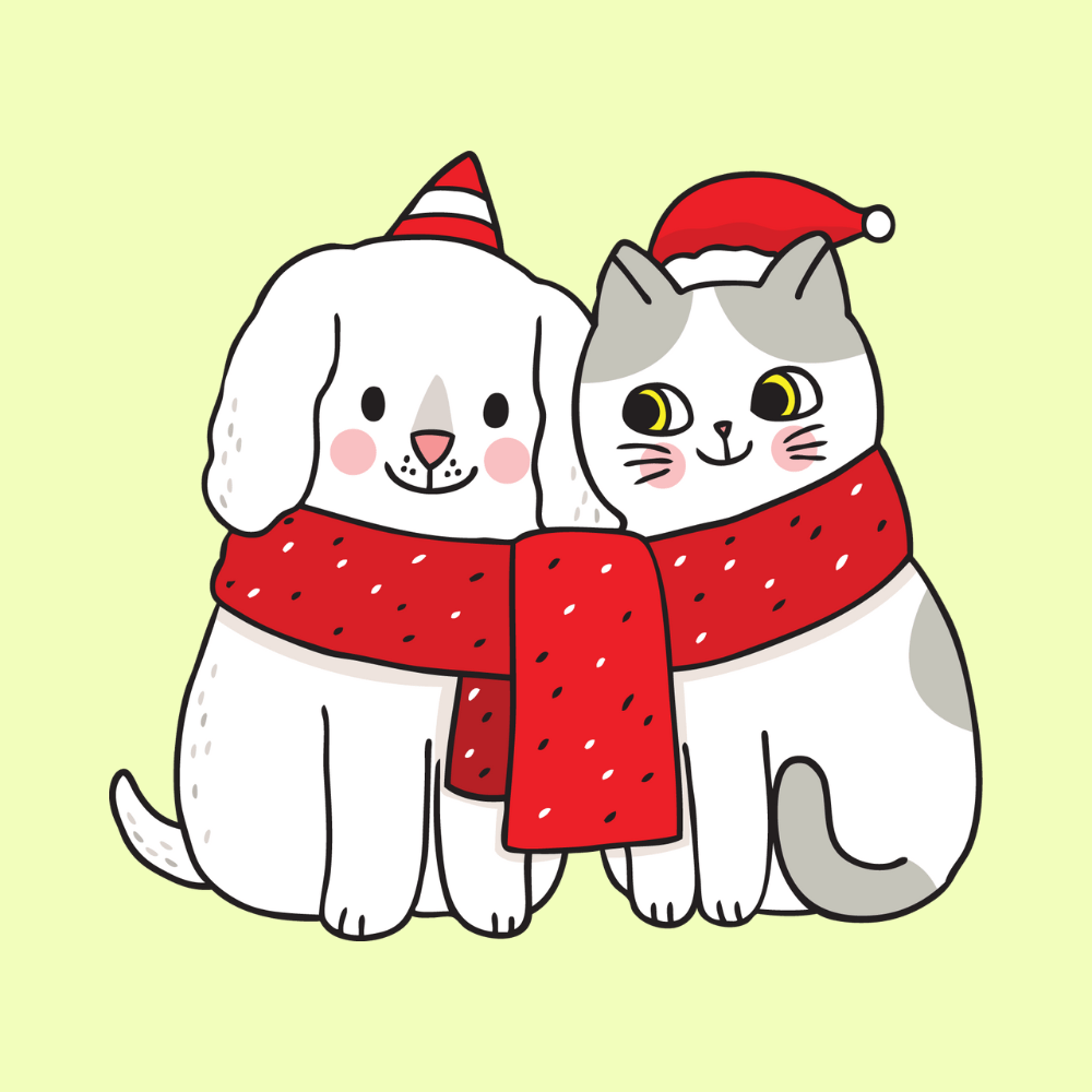 Petit 11 Chien chat avec bonnet noël Animal de compagnie Mug personnalisé Petit11