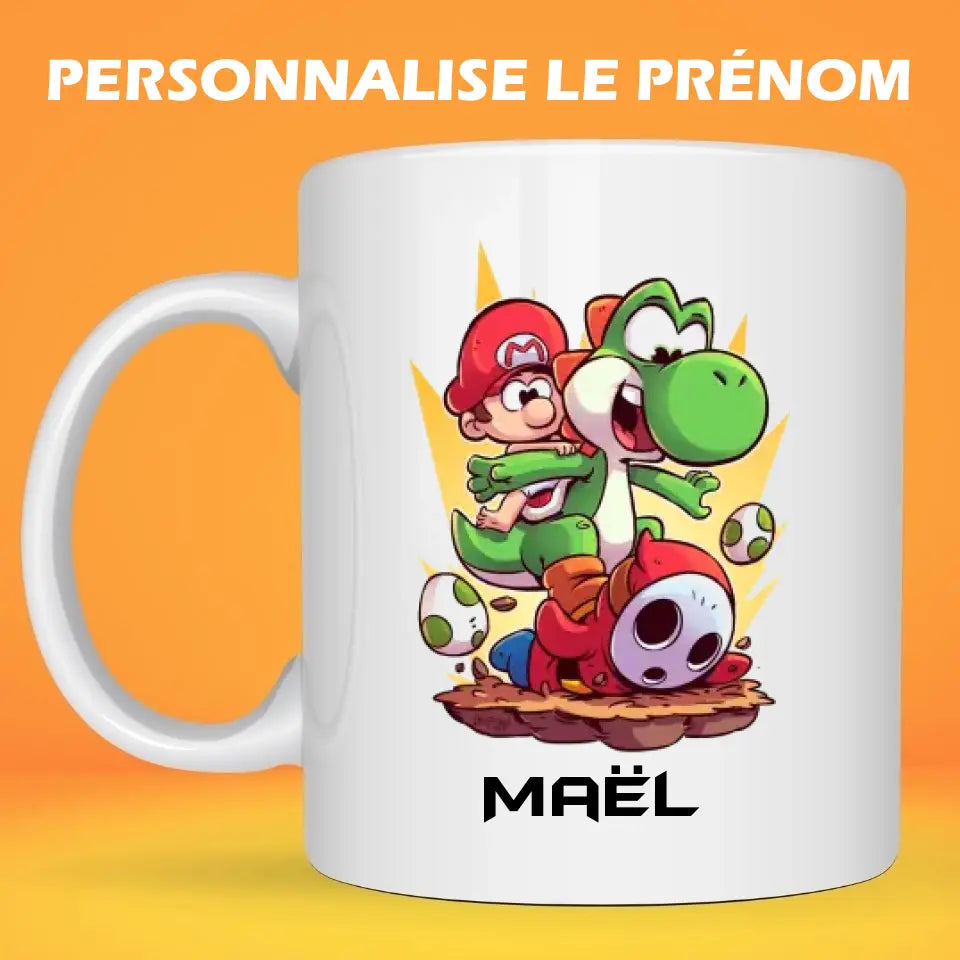 Mug personnalisé Bébé Mario et Yoshi Super Mario Bros