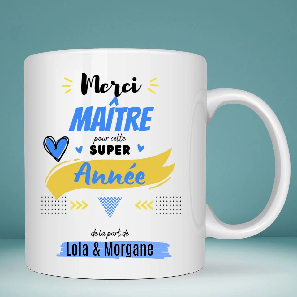 Mug personnalisé · Merci Maîtresse Maître - Texte libre