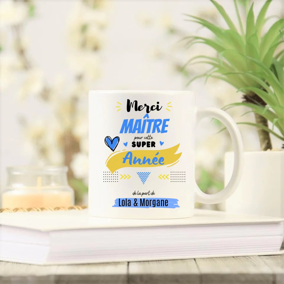 Mug personnalisé · Merci Maîtresse Maître - Texte libre