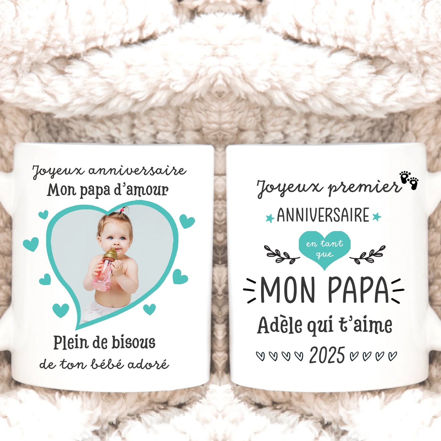 Mug personnalisé ▪ Joyeux premier anniversaire en tant que Papa