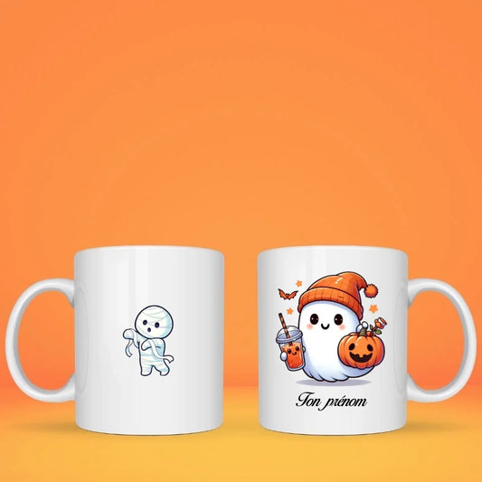Mug personnalisé Halloween Fantôme boisson citrouille & momie