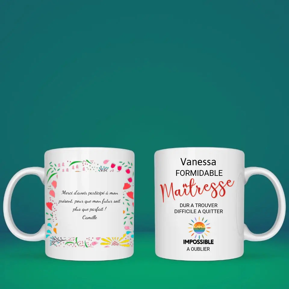 Mug personnalisé · Formidable Maîtresse Ecole Petit11