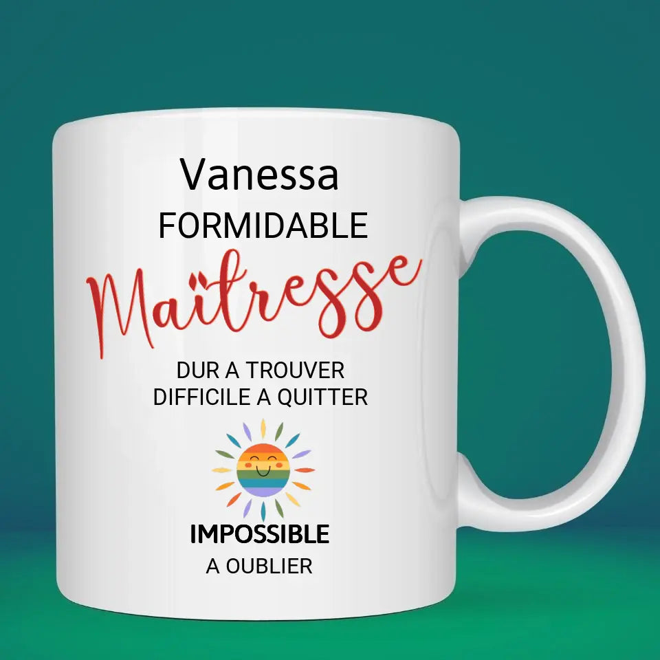 Mug personnalisé · Formidable Maîtresse Ecole Verso Petit11