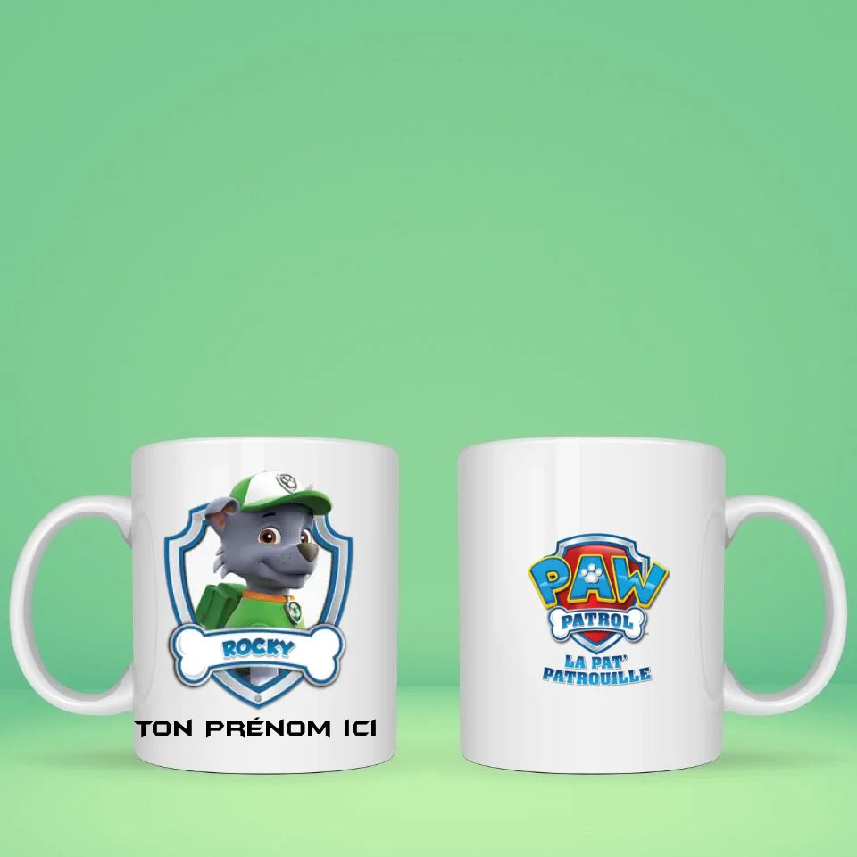 Mug personnalisé · La Pat Patrouille · Rocky Super héro  Petit11