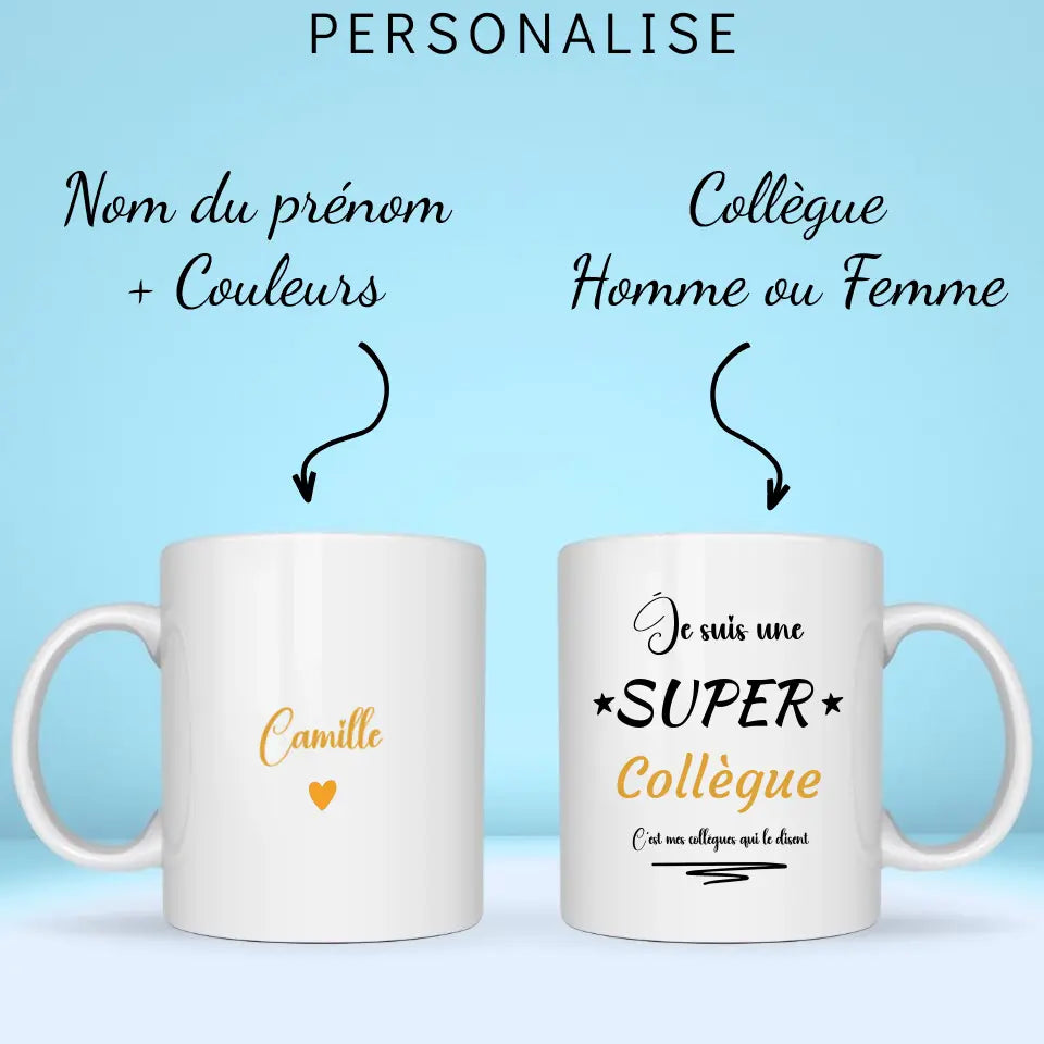 Mug personnalisé · Une Super Collègue Collègue, Retraite Petit11