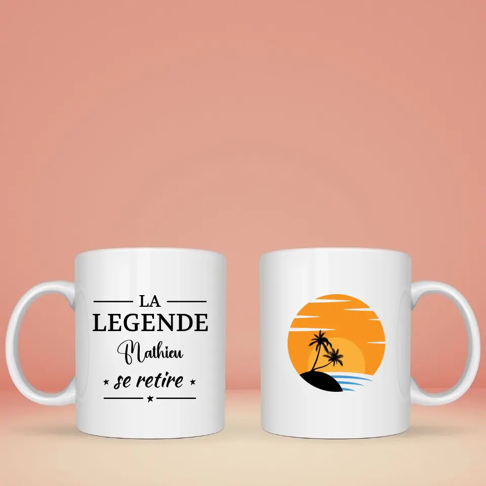 Mug personnalisé · Une légende part en retraite Collègue, Retraite Petit11