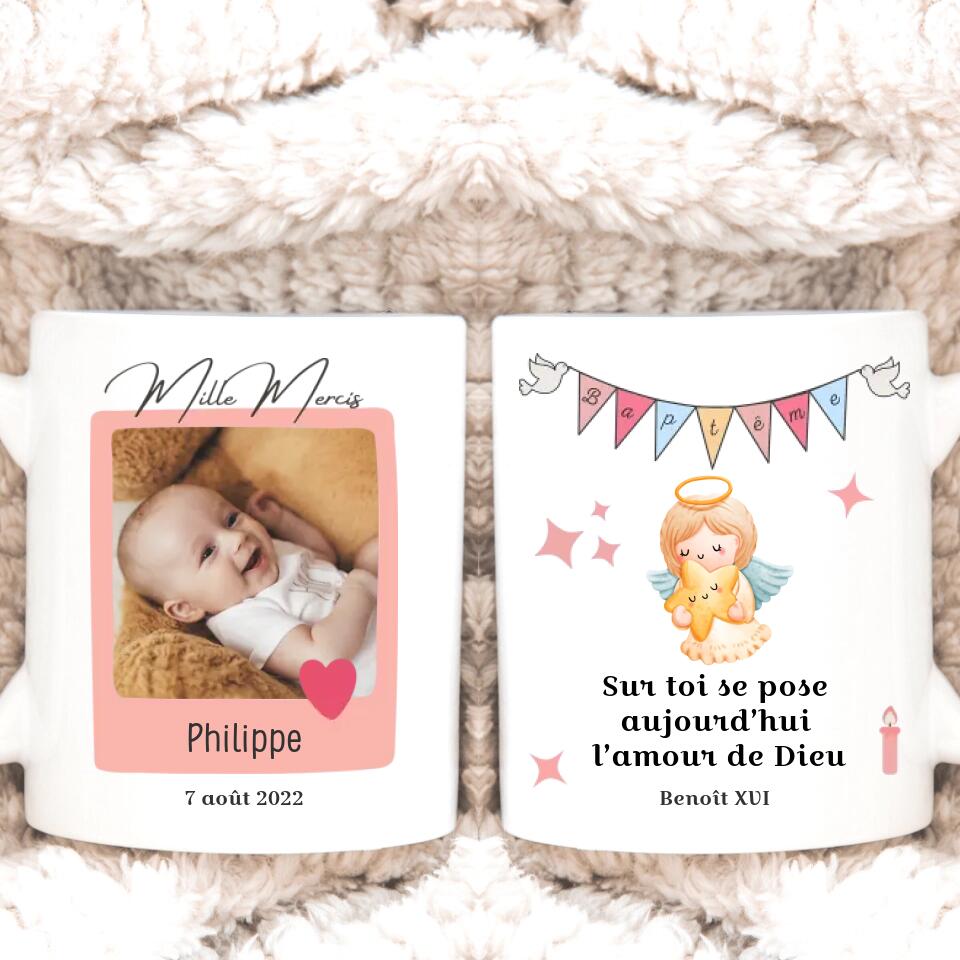Petit 11 · Mug personnalisé ▪ Baptême Milles mercis mug-famille, mug-bapteme, mug-couple, mug-homme, mug-femme 1