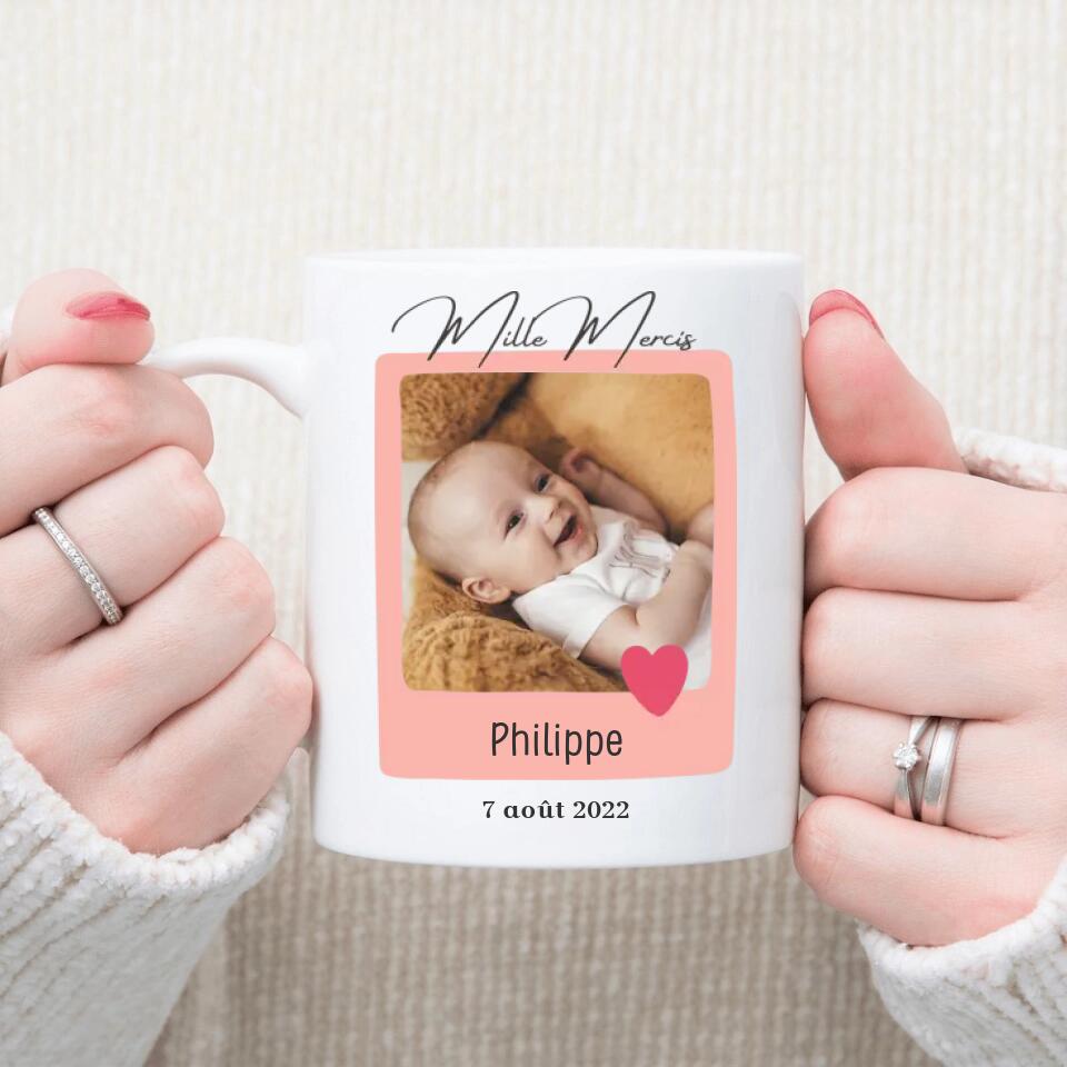 Petit 11 · Mug personnalisé ▪ Baptême Milles mercis mug-famille, mug-bapteme, mug-couple, mug-homme, mug-femme 3