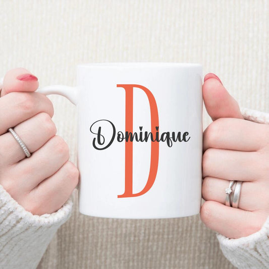 Petit 11 · Mug personnalisé Joyeux anniversaire prénom et initiale élégant
