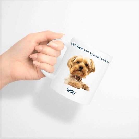 Petit 11 · Mug personnalisé ▪ Photo Chien Chat Cet humain appartient à mug-humour, mug-cremaillere, mug-anniversaire, mug-multi-occasions, mug-animaux, mug-personnalise-noel, mug-nouvel-an- -2