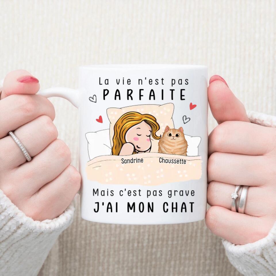 Petit 11 · Mug personnalisé ▪ Jusqu'à 3 chats - La vie n'est pas parfaite mais c'est pas grave, j'ai mon chat mug-humour, mug-anniversaire, mug-multi-occasions, mug-animaux, mug-personnalise-noel, mug-nouvel-an- -3