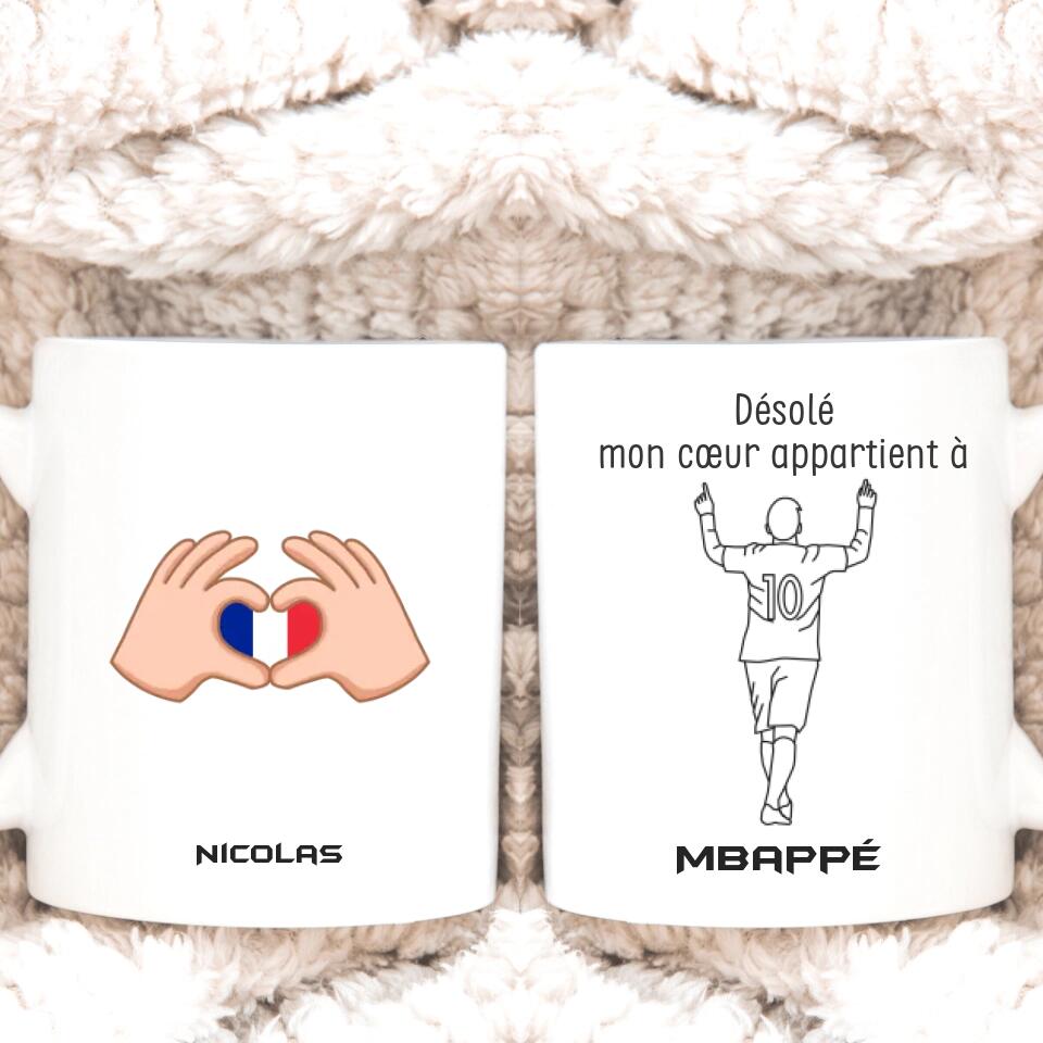 Petit 11 · Mug personnalisé Football · Mon cœur appartient à mug-anniversaire, mug-sport, mug-multi-occasions, mug-personnalise-noel, mug-nouvel-an- -4