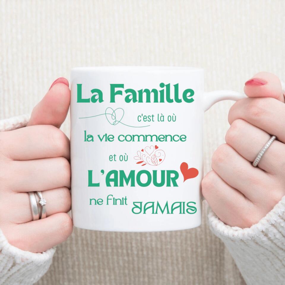 Petit 11 · Mug personnalisé Portrait Tableau Famille Personnalisé La famille c'est là où la vie commence et là où l'Amour ne finit jamais mug-amour, mug-famille, mug-cremaillere, mug-multi-occasions, mug-personnalise-noel- -1