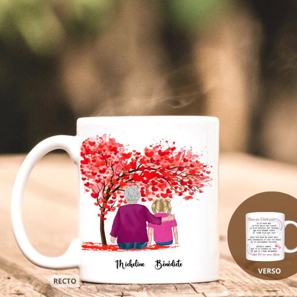 Petit 11 - Mug personnalisé Mamie & petite fille message d'amour cadeau anniversaire petite fille