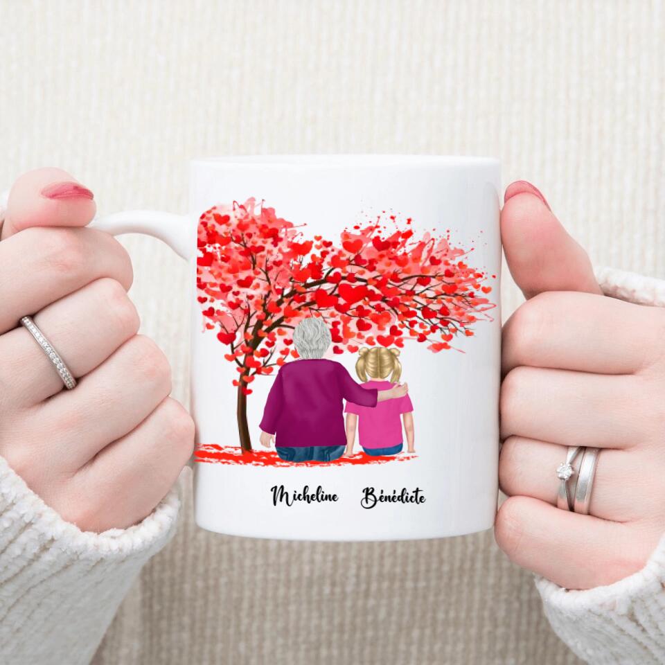 Petit 11 - Mug personnalisé Mamie & petite fille message d'amour cadeau anniversaire petite fille