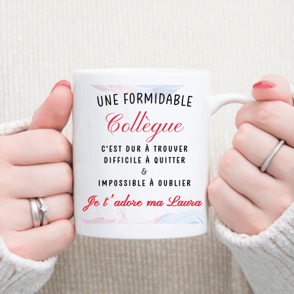 Petit 11 Mug personnalisé Portrait Deux femmes Formidable Collègue Amie, dur à trouver, difficile à quitter & Impossible à oublier Je t'adore