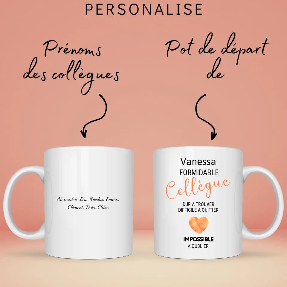 Mug collègue personnalisé pot de départ