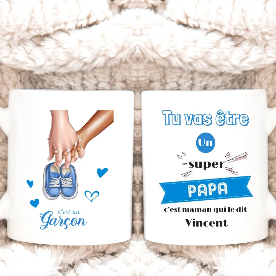 Mug personnalisé ▪ Futur super papa / maman