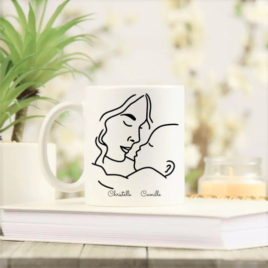 Mug personnalisé mère & enfant Lineart Je t'aime maman - petit 11