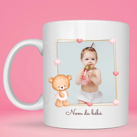 Mug faire part de naissance pour fille - photo