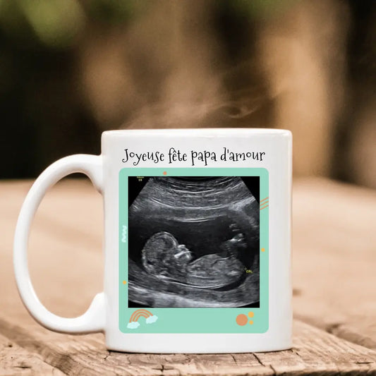 Mug personnalisé · Joyeuse fête Papa Echographie