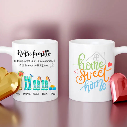 Mug personnalisé Notre Famille Bottes & Gamelle