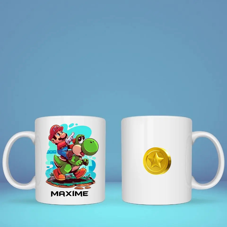 Mug personnalisé Mario et Yoshi Super Mario Bros