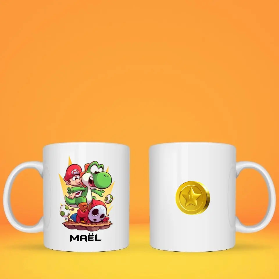 Mug personnalisé Bébé Mario et Yoshi Super Mario Bros