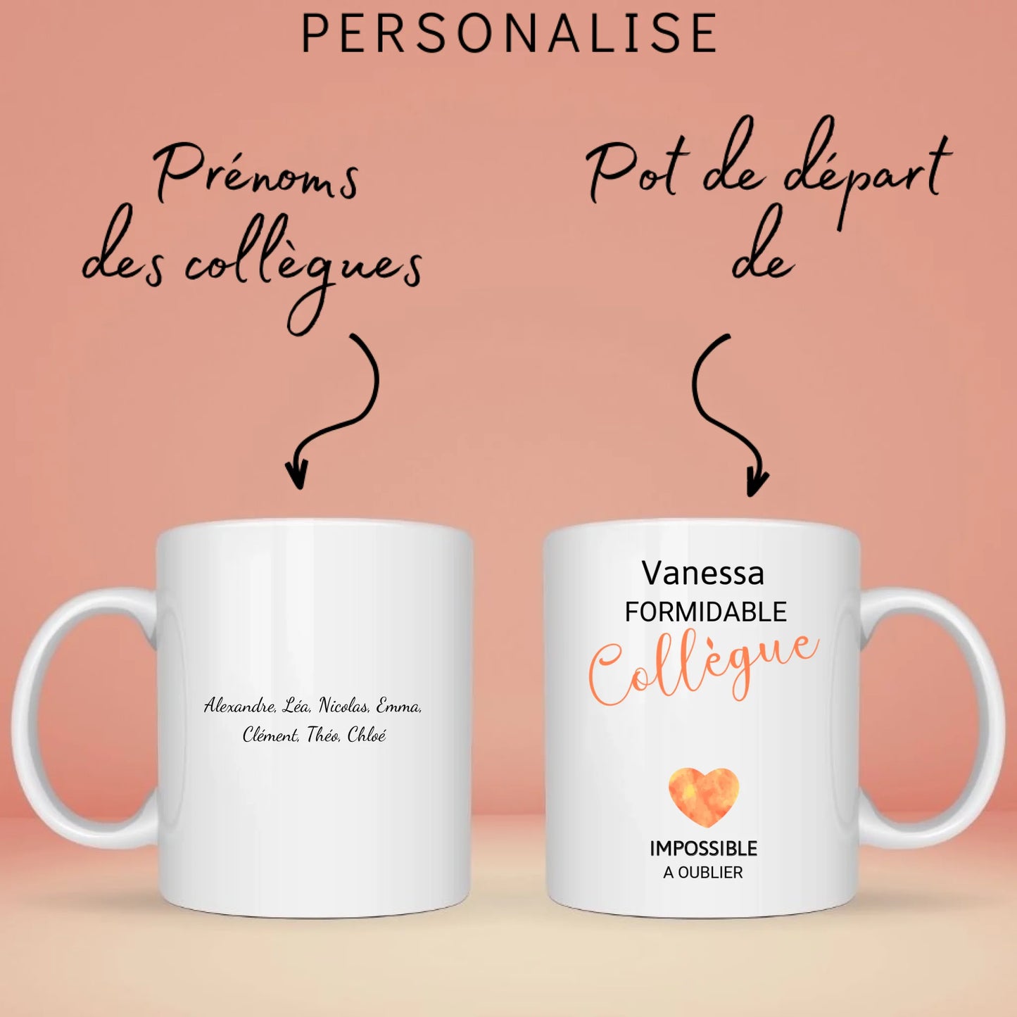 Mug collègue personnalisé pot de départ