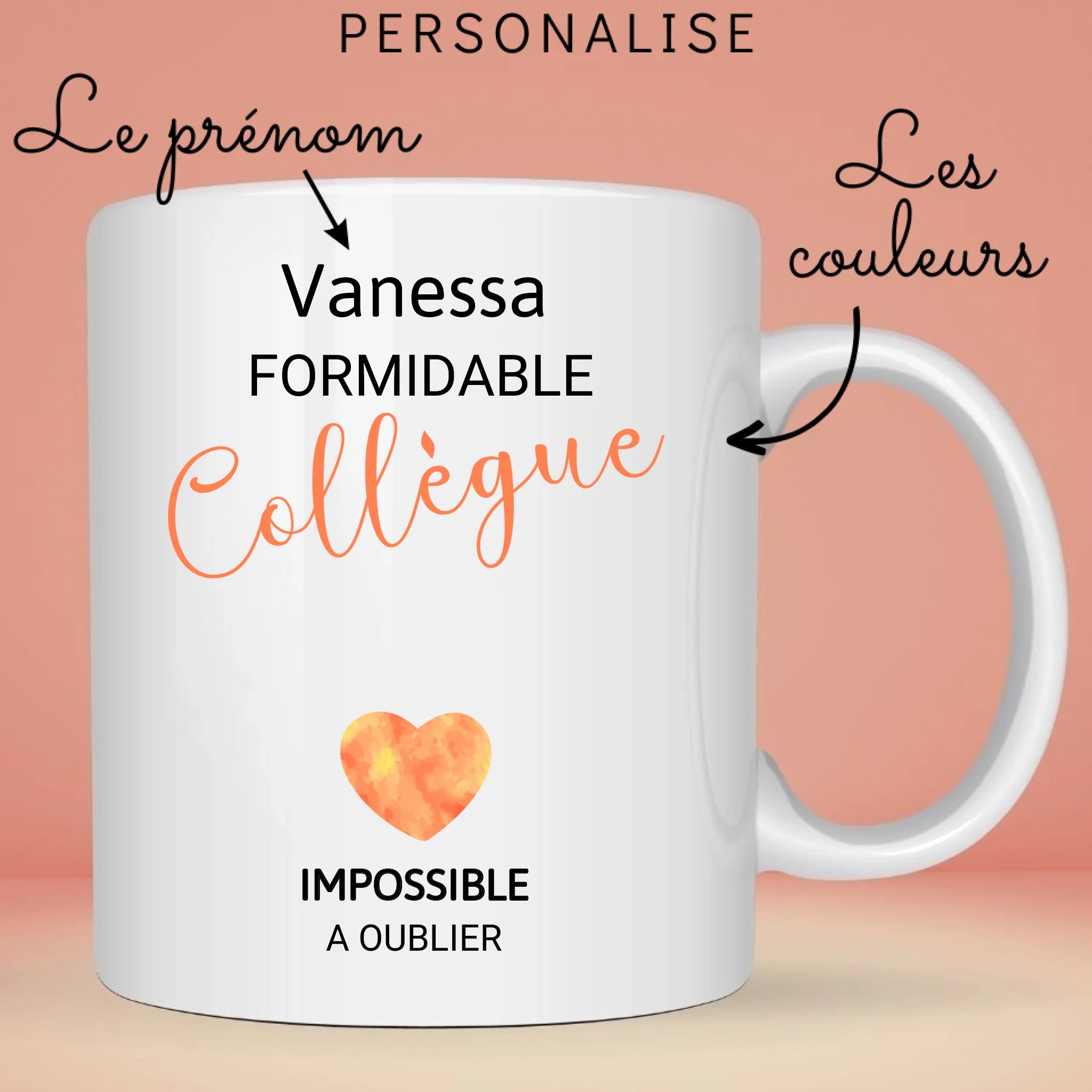 Mug collègue personnalisé pot de départ droite