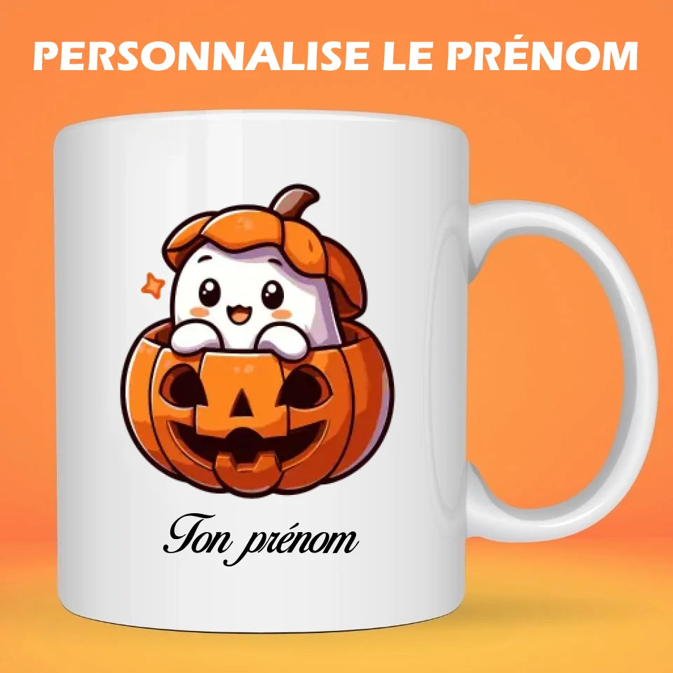 Mug personnalisé Halloween fantôme citrouille