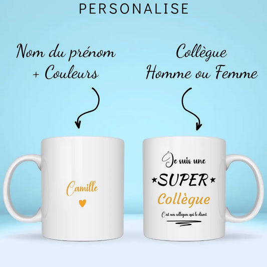 Mug personnalisé · Une Super Collègue Collègue, Retraite  Petit11