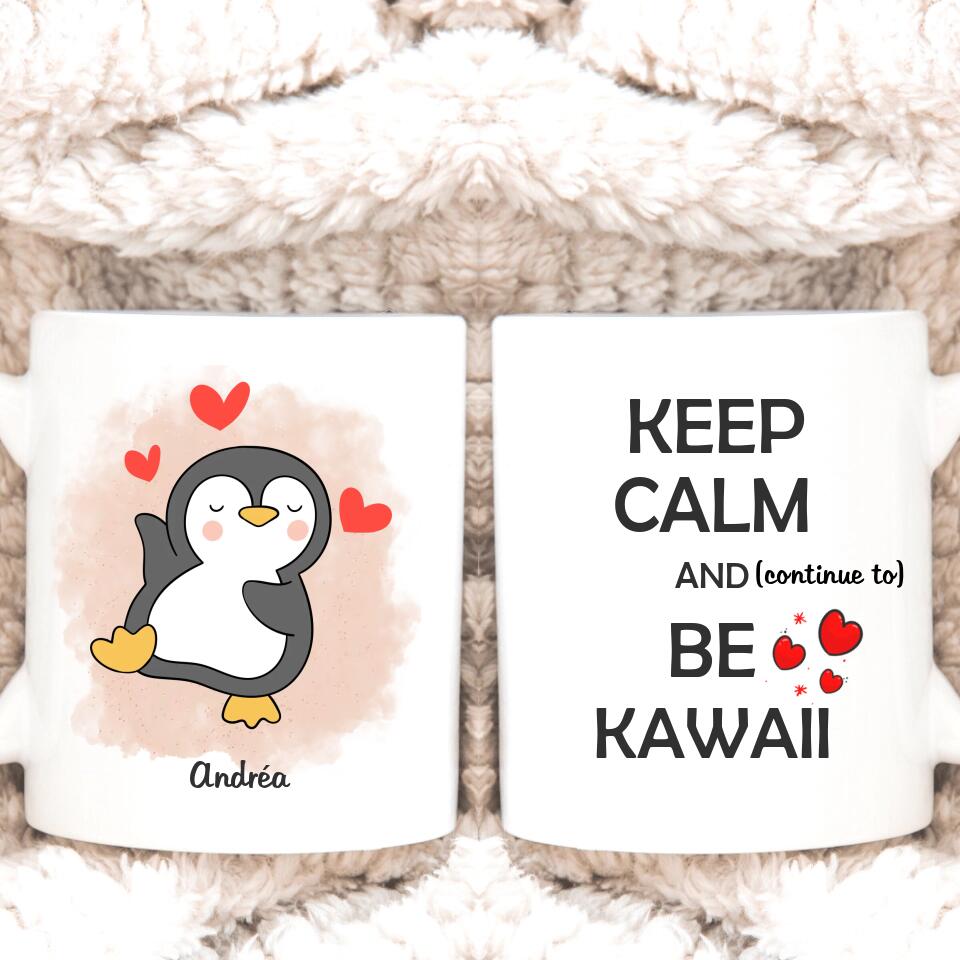 Petit 11 · Mug personnalisé ▪ Keep Calm Be Kawaii Pingouin mignon mug-humour, mug-anniversaire, mug-multi-occasions, mug-femme, mug-enfant, mug-personnalise-noel 1