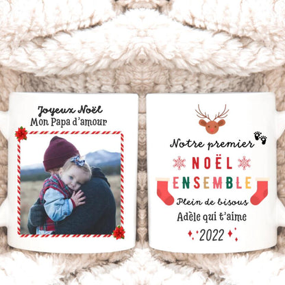 Petit 11 · Mug personnalisé Premier Noël Ensemble Papa Maman Parrain Marraine Papy Mamie ... mug-famille, mug-grossesse-naissance, mug-personnalise-noel- -2