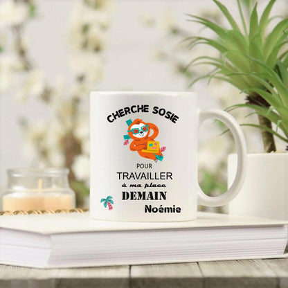 Petit 11 · Mug personnalisé humour ▪ Cherche sosie pour travailler à ma place mug-humour, mug-anniversaire, mug-collegue, mug-travail, mug-multi-occasions, mug-pot-de-depart-retraite, mug-homme, mug-femme, mug-personnalise-noel 2