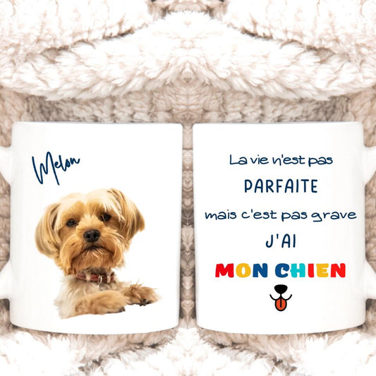 Petit 11 · Mug personnalisé ▪ Vie pas parfaite, mais j'ai mon chien / chat mug-anniversaire, mug-multi-occasions, mug-homme, mug-femme, mug-animaux, mug-personnalise-noel, mug-nouvel-an- -1