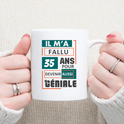 Petit 11 · Mug personnalisé  Anniversaire Il m'a fallu @ ans pour devenir aussi génial - version photo mug-humour, mug-anniversaire- -4