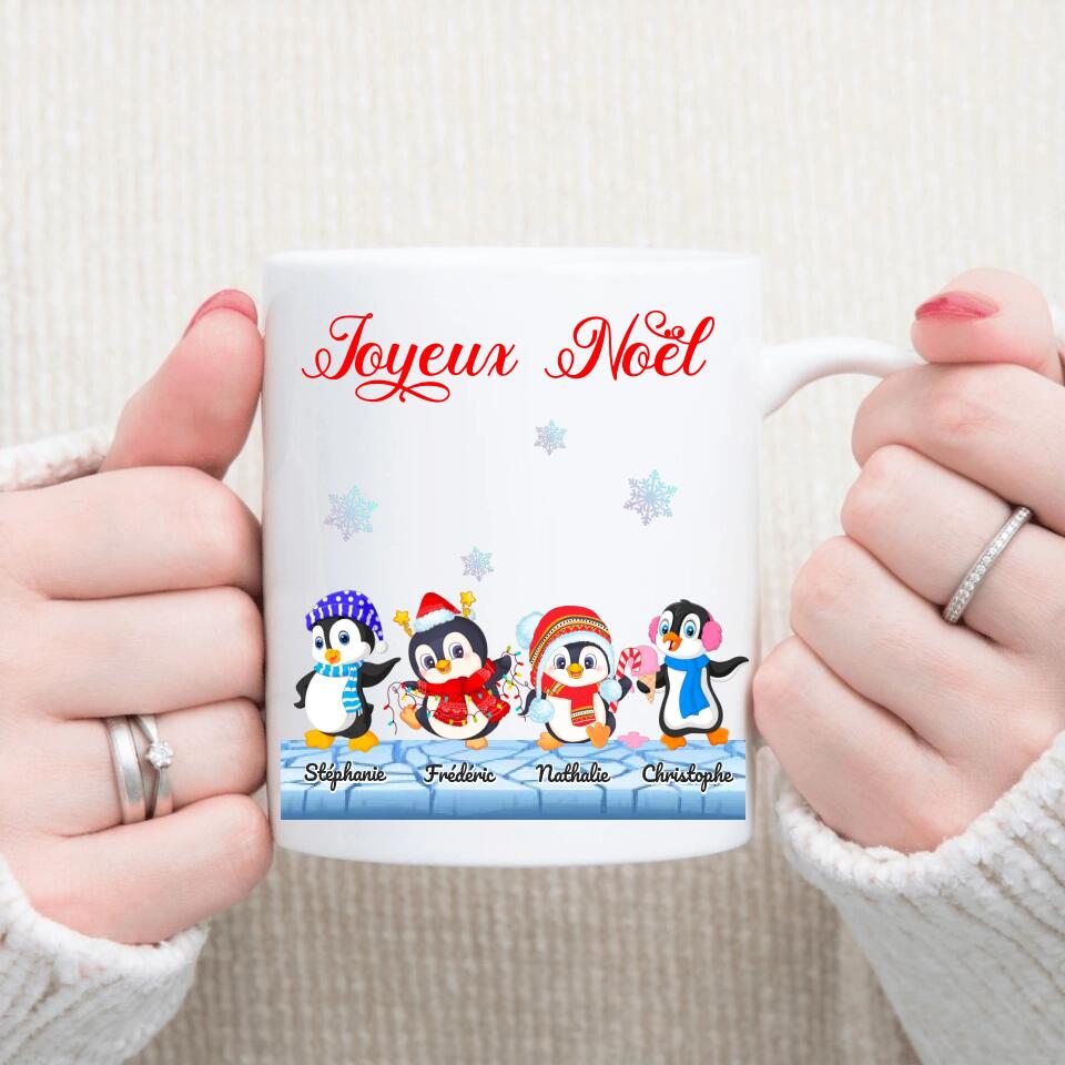 Petit 11 · Mug personnalisé ▪ Joyeux Noël Famille Pingouins mug-famille, mug-personnalise-noel- -4