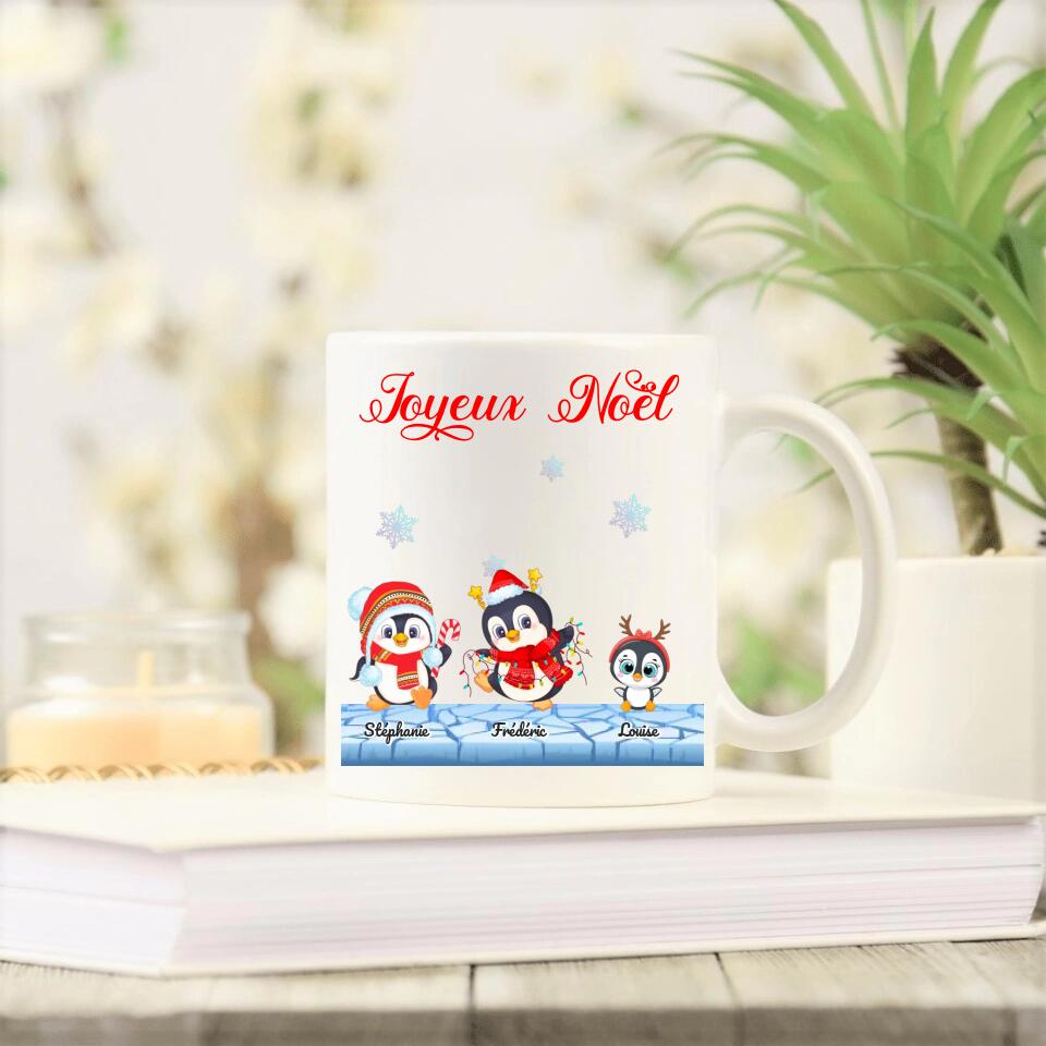 Petit 11 · Mug personnalisé Joyeux Noël Famille Pingouins Texte libre mug-famille, mug-personnalise-noel- -2