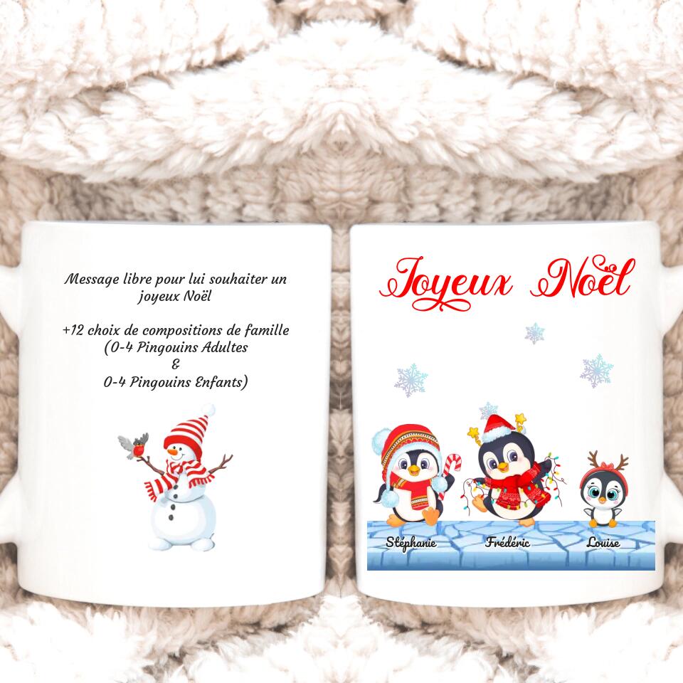 Petit 11 · Mug personnalisé Joyeux Noël Famille Pingouins Texte libre mug-famille, mug-personnalise-noel- -3