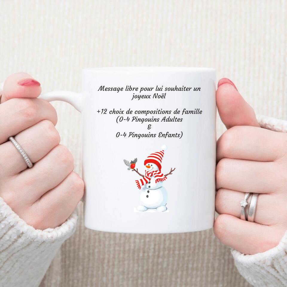Petit 11 · Mug personnalisé Joyeux Noël Famille Pingouins Texte libre mug-famille, mug-personnalise-noel- -5