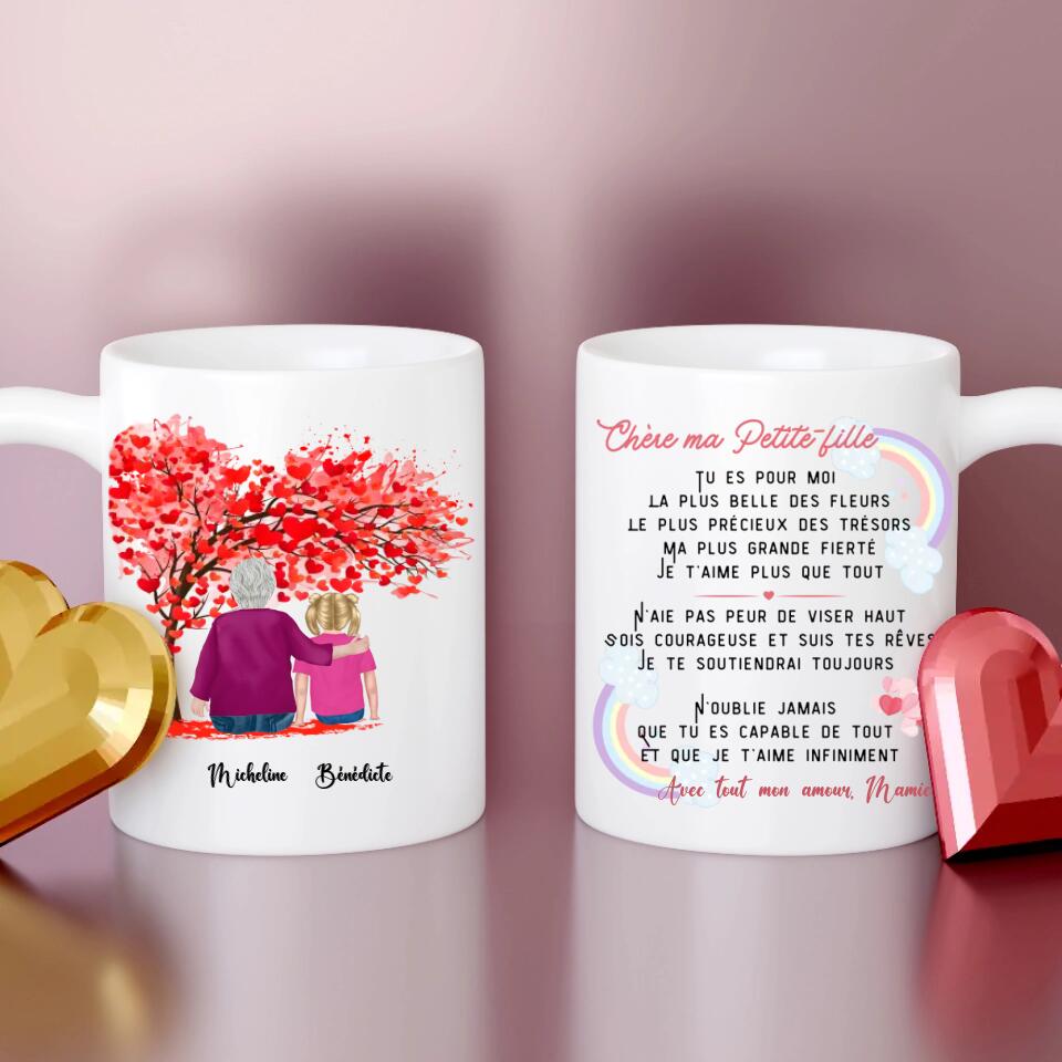 Petit 11 - Mug personnalisé Mamie & petite fille message d'amour cadeau anniversaire petite fille