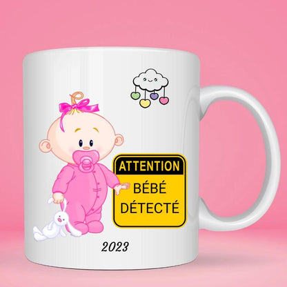 Mug personnalisé · Echographie - Bébé Fille détecté