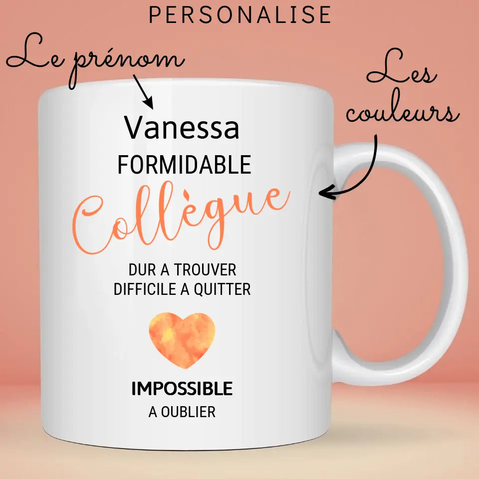 Mug collègue personnalisé pot de départ droite