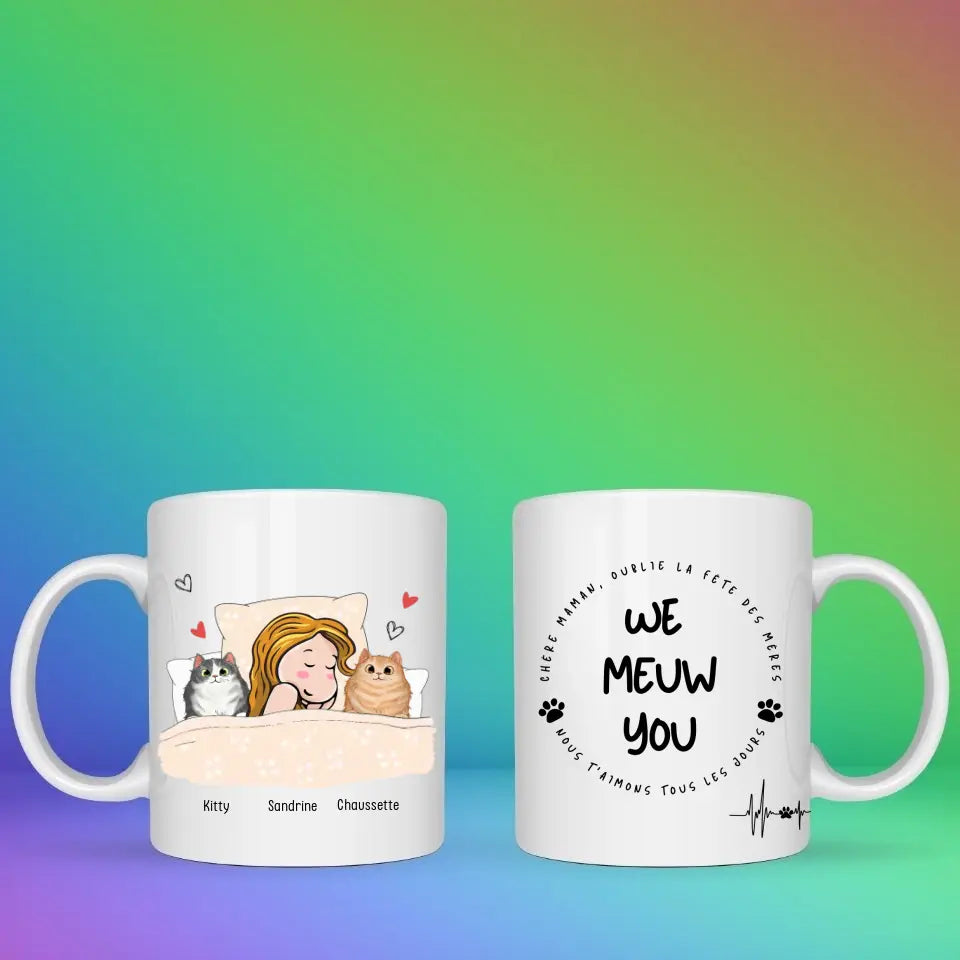 Petit 11 - Mug personnalisé - Papa Maman Chat - I Meuw You